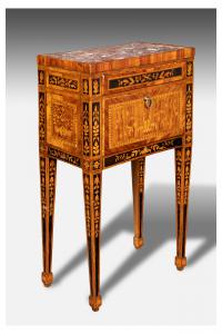 Mobiletto lombardo Luigi XVI in legno intarsiato, 1780